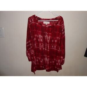 French Laundry Womens Top 2XL Maroon Textured Dolman 3/4 Sleeve Poly‎ Spandex